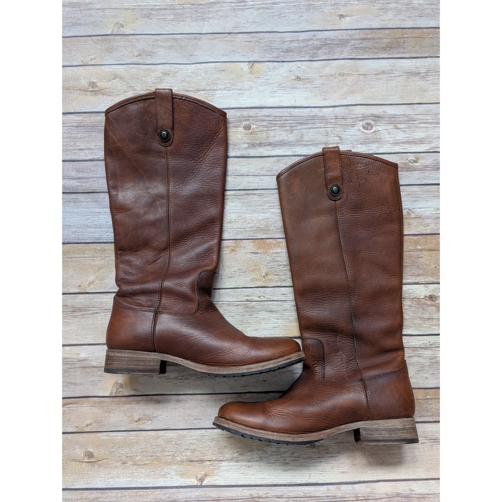 Frye Melissa Button Tall Leather Riding Boots Brown|Westerncore Equestrian